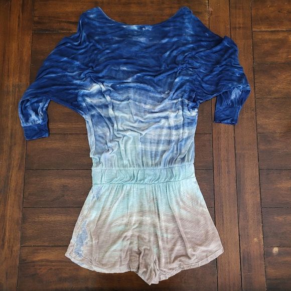 YF&B NWT Blue Tiger Stripe ombre tie dye romper - Picture 4 of 14